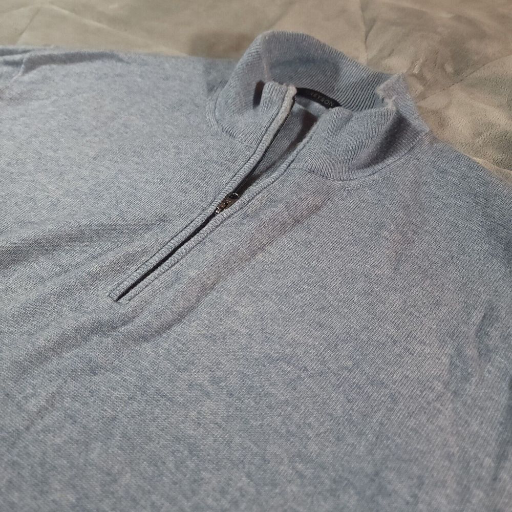 Greyson 1/4 zip Sweater Mens XL Gray Merino Wool Blend Golf Long Sleeve
